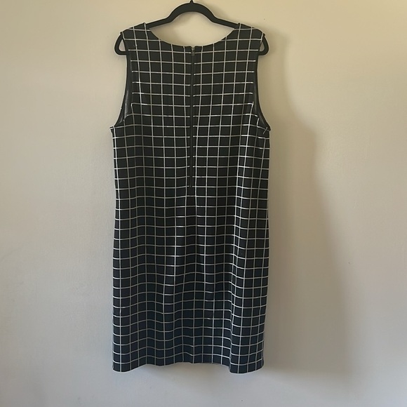 Ava and Viv  Black and White Windowpane Midi Dress SZ 2X - Picture 3 of 5